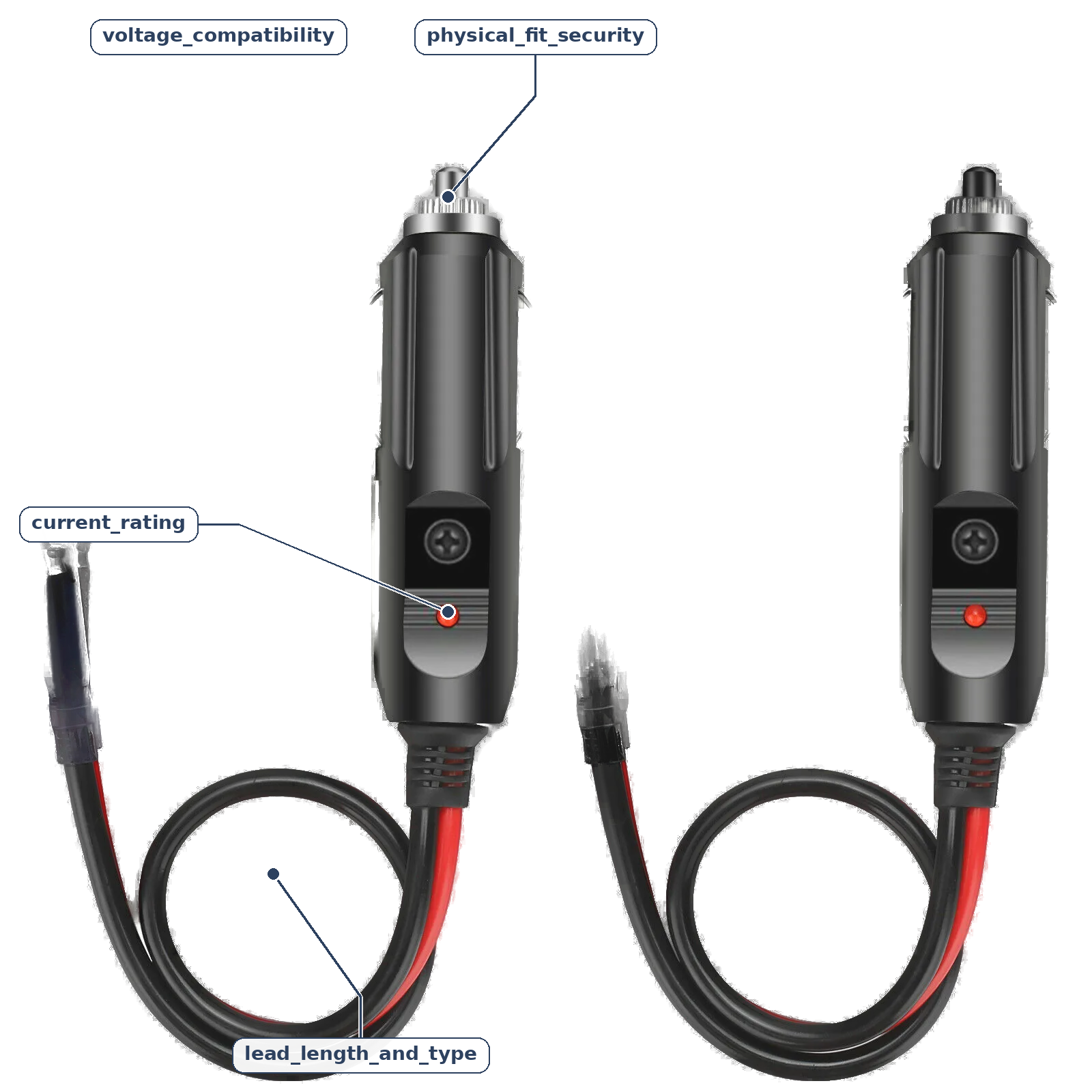 Lighter Adapter 2Pack 12V 15A Fused Car Power Male Plug with Leads – -Slip Flat Spring, Straight Orientation, Pre-Wired for Permanent Installation - Image 9