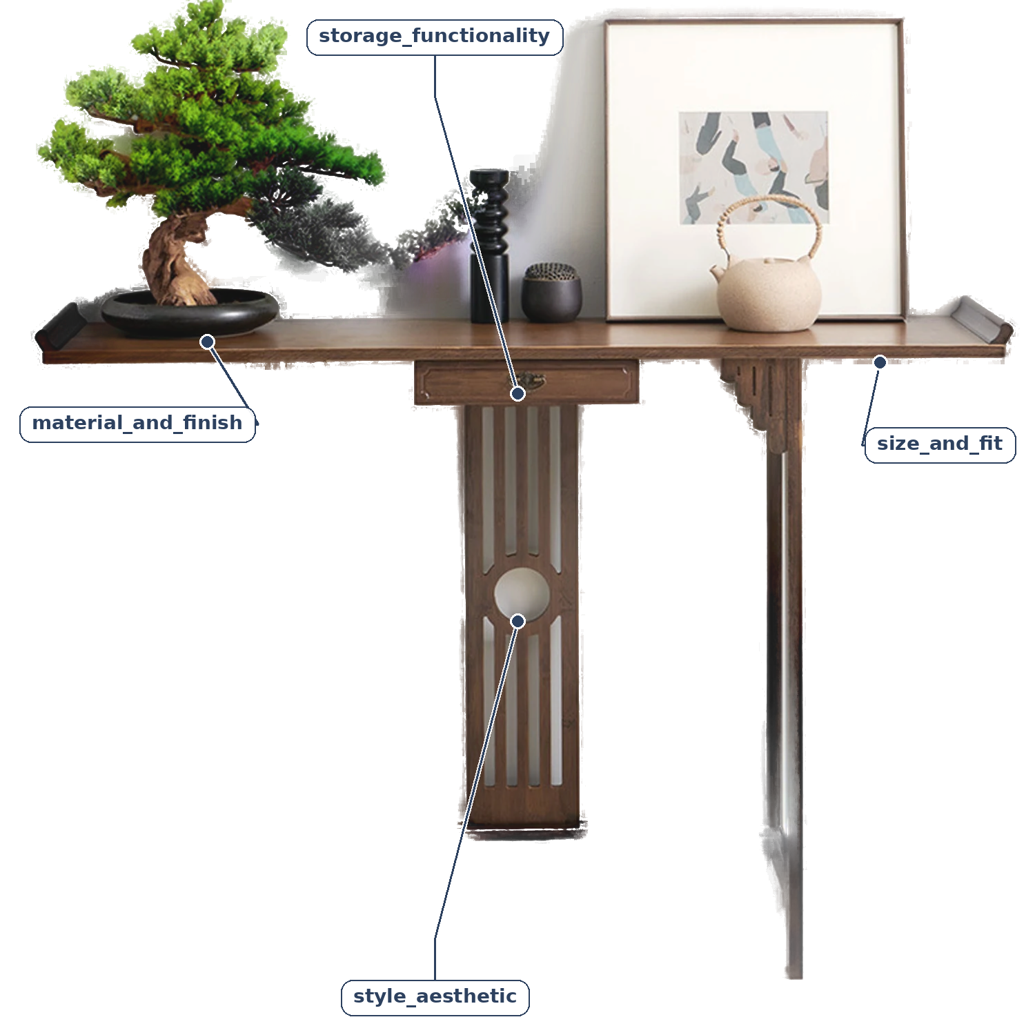 Console Table with Drawer: Modern Rustic Wood in Dark Brown Featuring Ornate Legs and Central Cutout Panel for Entryway, Living Room, or Hallway - Image 11